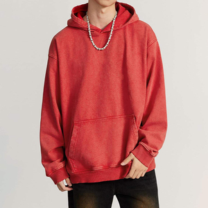 Sudadera con capucha de corte holgado y hombros caídos, 100% algodón French Terry, lavado ácido, de alta calidad, estilo cropped, para hombre, oversize. - Product Image 1