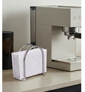 Porte-serviettes en métal au design élégant, finition argentée, pour restaurants, hôtels, vaisselle de table et usage élégant lors des dîners - Product Image 3