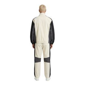 Custom Nylon Polyester <b>Windbreaker</b> Sets Cream <b>Black</b> Panel Full Zip Jacket Elastic Cuff Sportswear Travel Training Tracksuits - Product Image 2