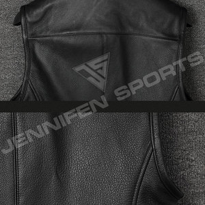 Real Leather Winter Breathable Short Casual Motorcycle <b>Utility</b> <b>Vests</b> for Men with Multiple Pockets - Product Image 5