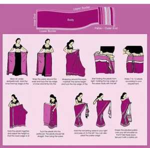 Sari en soie bleue lisse traditionnel avec bordure marron pour femmes, pour mariage et occasions spéciales, sari indien pakistanais - Product Image 4