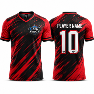 เสื้อฟุตบอลคุณภาพดีทันสมัยขายส่ง ผ้าตาข่ายโพลีเอสเตอร์ระบายอากาศ แห้งเร็ว น้ำหนักเบา เหมาะสำหรับทีมฟุตบอล - Product Image 1