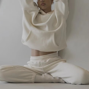Sweat-shirt épais pour femmes en gros avec broderie personnalisée pour les marques de streetwear américaines en vrac - Product Image 2