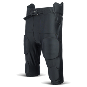 Mens Black Padded Football Pants Belt Closure Breathable <b>Athletic</b> Sportswear Practice Game Performance Football Gear football - Product Image 1
