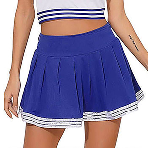 Tenue de cheerleading personnalisée pour femme – Robe sans manches en polyester avec dos nageur et jupe évasée à taille élastique - Product Image 3