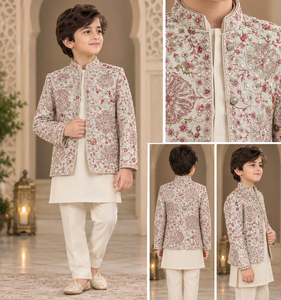 Natural Cotton Knitted Embroidered Circular Mandala Sequin Pattern Base Material For Women Ethnic Jacket <b>Bridal</b> Lehenga <b>Abaya</b> - Product Image 5