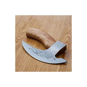 Hacha Vikinga Curva con Hoja de Acero Inoxidable Grabada y Mango de Madera Natural, Personalizable OEM, Decorativa, Artesanía Tradicional - Product Image 3