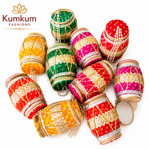 Indian Handcrafted Dholak <b>Gift</b> Boxes Graduation <b>Easter</b> Halloween Wedding Favors Return <b>Gift</b> Potli <b>Bags</b> Traditional Festive Boxes - Product Image 1