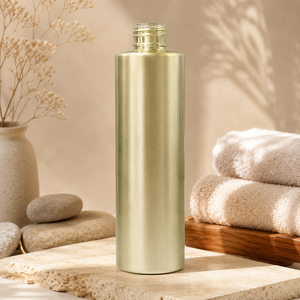 Botella Cosmética Transparente de PET Directo de Fábrica con Recubrimiento de Perlas Doradas Champán y Tapa Personalizada para Tónico, Bruma Corporal y Champú - Product Image 6