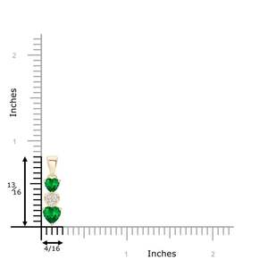 14K <b>Solid</b> <b>Gold</b> Natural Emerald Dangling Triple Heart <b>Pendant</b> With Diamond Classic Fine Jewellery Anniversary Gift For Her 2026 - Product Image 3