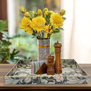 Bandeja Rectangular Decorativa REHMAN CRAFT Hecha a Mano con Diseño Floral Impreso en MDF, Acabado Lacado, Diseño Moderno para Almacenamiento y Decoración - Product Image 1