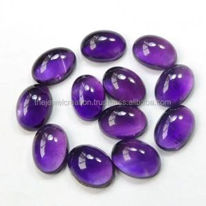 Cabochon ovale lisse en améthyste naturelle 7x5mm certifié IGI, pierre semi-précieuse de luxe pour bagues et pendentifs - Product Image 3