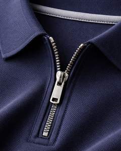 Camiseta Polo Azul Marino Personalizada para Hombre, con Cierre de Cremallera, Manga Corta, Mezcla de Algodón, Ropa Casual de Golf, Fabricante Personalizado - Product Image 6