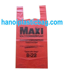 Sacs en T-shirt en HDPE transparent recyclable en gros avec thermoscellage et impression en gravure pour l'emballage d'épicerie - Product Image 2