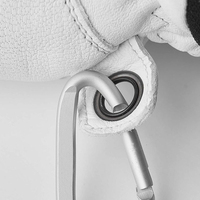 Mitaines d'hiver unisexes en cuir de mouton blanc, isolées thermiquement, pour le ski et l'équitation, avec fermeture auto-agrippante