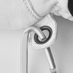 Unisex <b>White</b> Sheepskin Leather Winter Mittens Thermal Insulated <b>Ski</b> Riding <b>Gloves</b> Hook Loop Cuff - Product Image 4
