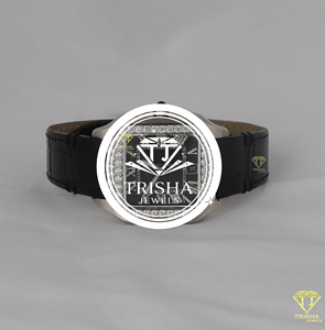 Montre de luxe pour homme, bracelet en cuir noir, lunette sertie de diamants, cadran carré, montre de prestige - Product Image 1