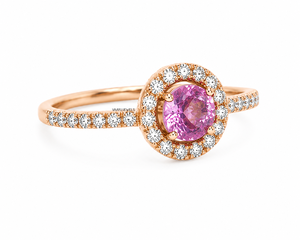 Luxury Round <b>Alexandrite</b> Gemstone Halo <b>Ring</b> with Round Diamond Accents in 10K 14K 18K Gold 925 935 Silver - Product Image 2