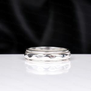 New Arrival 925 Sterling Silver Boho Style Meditation Spinner Band Trend Custom <b>Plain</b> Silver Fidget Handmade Hammered <b>Ring</b> - Product Image 3