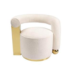 Nuevo Diseño de Silla Otomana con Marco Dorado y Respaldo para Sala de Estar, Bodas, Uso Decorativo - Product Image 4