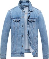 Jaket Bomber Pria Formal Kancing Depan 100% Katun, Dapat Disesuaikan, Denim Berkualitas Tinggi, Tahan Air, Tahan Angin, Bernapas, Cocok untuk Musim Dingin