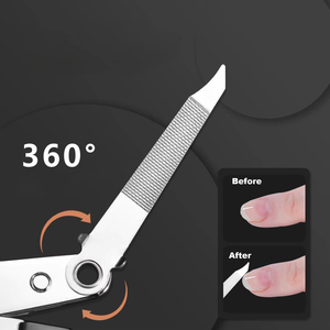 Coupe-ongles avec lime à ongles intégrée, coupe-ongles aiguisé en acier inoxydable de qualité supérieure, outil pour adultes avec lime rotative - Product Image 1