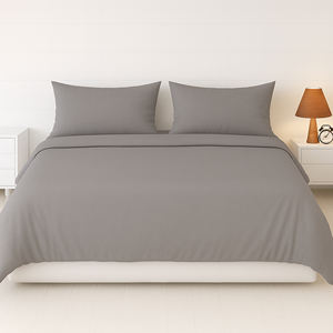 Drap de lit en coton pur 300 TC, couleur gris pierre, sensation de luxe, idéal pour les intérieurs de maison ou les occasions spéciales, disponible à la vente - Product Image 1