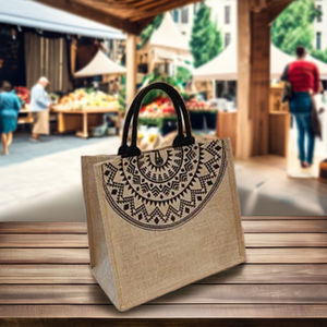 Premium Large Jute <b>Tote</b> <b>Shopping</b> <b>Bags</b> Custom Eco-Friendly Option Available - Product Image 4