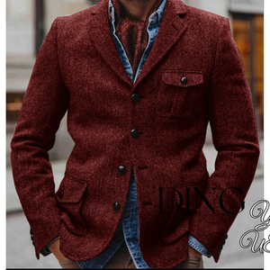Chaqueta de Traje Casual Cómoda para Hombre, Corte Entallado, Estilo Espiga, Cierre de un Botón, con 3 Bolsillos - Product Image 5