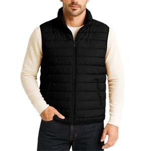 Gilet matelassé léger sans manches pour homme, alternative au duvet, chaud pour l'hiver, coupe-vent à col montant pour l'extérieur - Product Image 2
