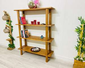 Estantería de Madera de Pino Macizo de Primera Calidad, Estante Abierto de Madera, Mueble de Almacenamiento para Sala de Estar, Librería, Mueble de Exhibición para Oficina en Casa - Product Image 1