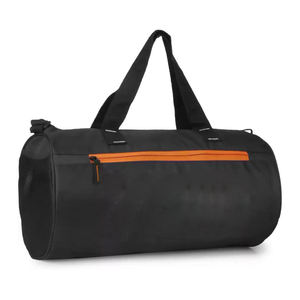 Unisex Navy Blue Water Resistant Nylon Duffel <b>Bag</b> Orange Zipper 20-<b>30L</b> Capacity Soft Handle Polyester for Fitness Training - Product Image 5