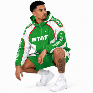 Vente en gros de survêtements de sport coupe-vent personnalisés avec logo, ensembles de vestes coupe-vent en nylon respirant à coupe régulière, sweats à capuche – Fabricants USA - Product Image 5
