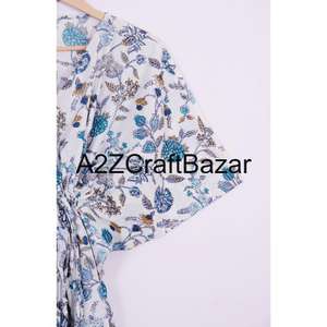 Robe caftan courte en coton pour femmes indiennes, maxi caftan, couvre-maillot de bain pour mamans, vêtements de plage, couvre-maillot de bain de nuit - Product Image 4