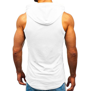 Camiseta sin mangas con capucha para hombre 2026, blanca, de punto, corte casual, para verano, disponible para venta en línea - Product Image 3