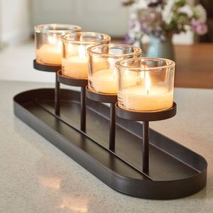Wrought Iron Tabletop <b>Candelabra</b> Unique Design Metal Candlestick Holder Home Hotel Wedding - Product Image 6