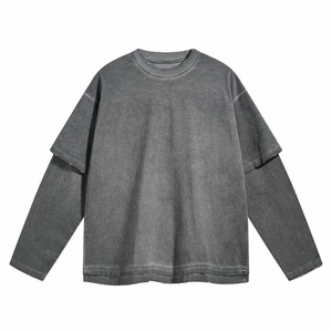 Mens Tie Dye Double Layer Mesh <b>Short</b> Sleeve T Shirt Distressed Oversized Streetwear Crop Top Custom Logo Urban Fashion Clothings - Product Image 6
