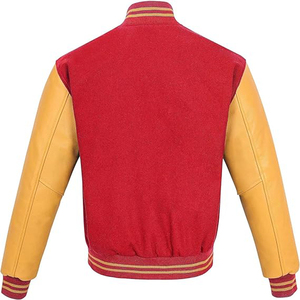 Baseball <b>Button</b> Jacket Bomber Full Snap Varsity Letterman Jacket - Product Image 4