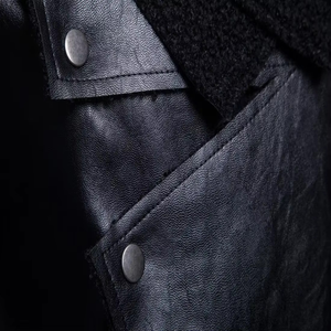 Latest Design High Quality Casual Genuine <b>Men's</b> <b>Leather</b> <b>Jacket</b> Custom logo Blank Plus Size Windproof <b>Leather</b> <b>Jacket</b> For Sale - Product Image 5