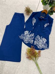Nuevo Conjunto de Diseño para Mujer, Ropa de Fiesta Bordada, Conjunto de Cordón de Algodón y Mezclilla, Listo para Usar, de Secado Rápido, Elástico, Reversible, Sin Arrugas - Product Image 4