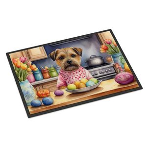 Nuevo Felpudo de Pascua Border Terrier antideslizante para interior/exterior 18H X 27W alfombra de pila baja decoración lavable para entrada de puerta delantera - Product Image 1
