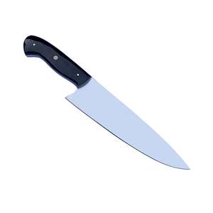 Cuchillo de Chef Japonés Hecho a Mano con Hoja de Acero Inoxidable Afilada como una Navaja, Cuchillo de Cocina Comercial Personalizado de Acero Damasco Negro - Product Image 1