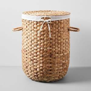 Boîte de rangement ronde en rotin naturel et jute de qualité supérieure, panier tissé à la main avec couvercle pour le rangement des vêtements et des jouets - Product Image 6
