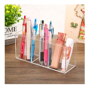 Elegant Transparent Acrylic Pen <b>Pencil</b> <b>holder</b> <b>For</b> Customised Stationary Storage Crafts Office <b>Desk</b> Organizer In Sale - Product Image 2