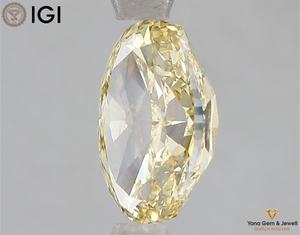 Diamant de 2,50 carats de couleur jaune vif fantaisie, clarté VS2, avec certificat IGI, cultivé en laboratoire CVD, taille ovale, pour bague de fiançailles de créateur - Product Image 3