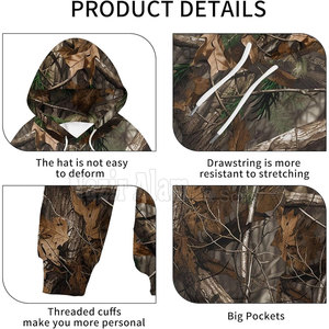 Sweat-shirts de chasse pour hommes, chauds, respirants, pour la pêche, le camping, la randonnée, les sports d'hiver, vêtements durables et confortables - Product Image 5