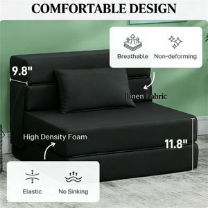 Sedia Pieghevole Nera e Divano Letto dal Design Elegante - Product Image 4