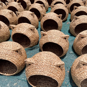 ตะกร้าผักตบชวาตกแต่งงานทำมือเป็นมิตรกับสิ่งแวดล้อมน้ำหนักเบาทนทานวัสดุจัดเก็บตามธรรมชาติที่ยั่งยืน - Product Image 6