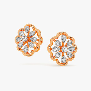 Women's Yellow Gold Diamond Earrings Round Brilliant Cut Minimalist <b>Studs</b> Lab Grown Diamonds <b>Studs</b> 10K 14K 18K 925 & 935 <b>Silver</b> - Product Image 3