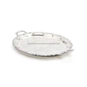 Bandeja DE SERVICIO DE ALUMINIO dorada, elegante y duradera, perfecta para servir bebidas, aperitivos y Decoración elegante - Product Image 4